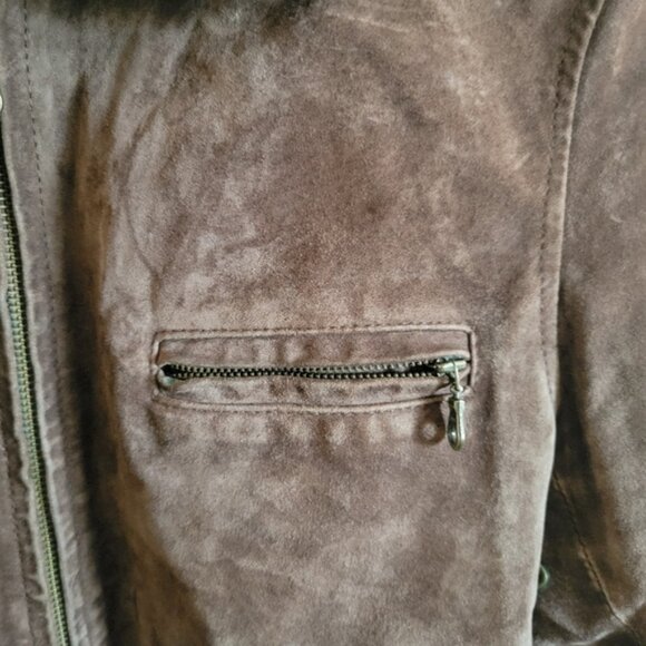 Vintage Wilsons Leather Bomber Moto Jacket Brown Suede Full Zip Medium M - Picture 5 of 13